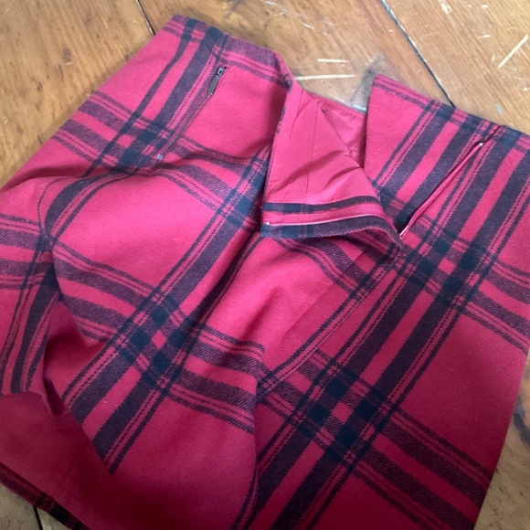 Wool Blend Faux Wrap Plaid Skirt Women's Size 8 - Picture 12 of 12